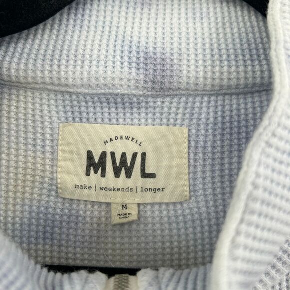 MADEWELL MWL Purple Tie Dye Waffle Knit Half Zip Pullover Sweater Size Medium - Picture 9 of 10